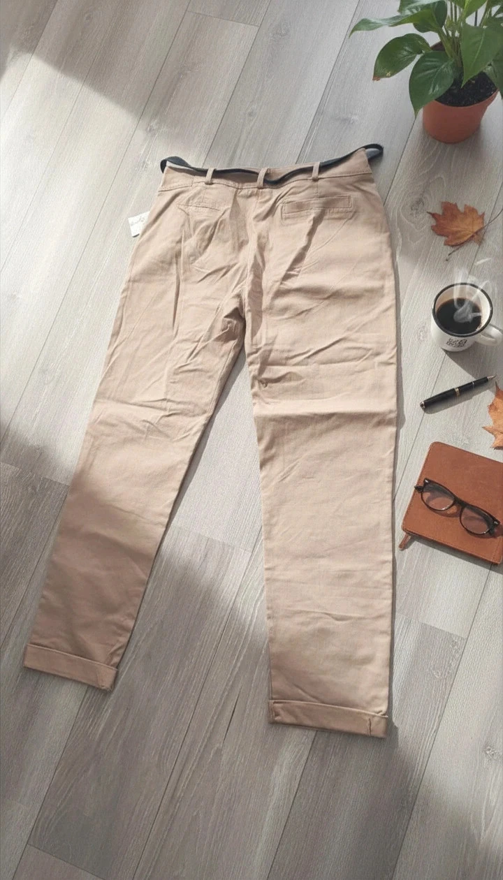 Beige slim lapel chino trousers - XL – photo 3